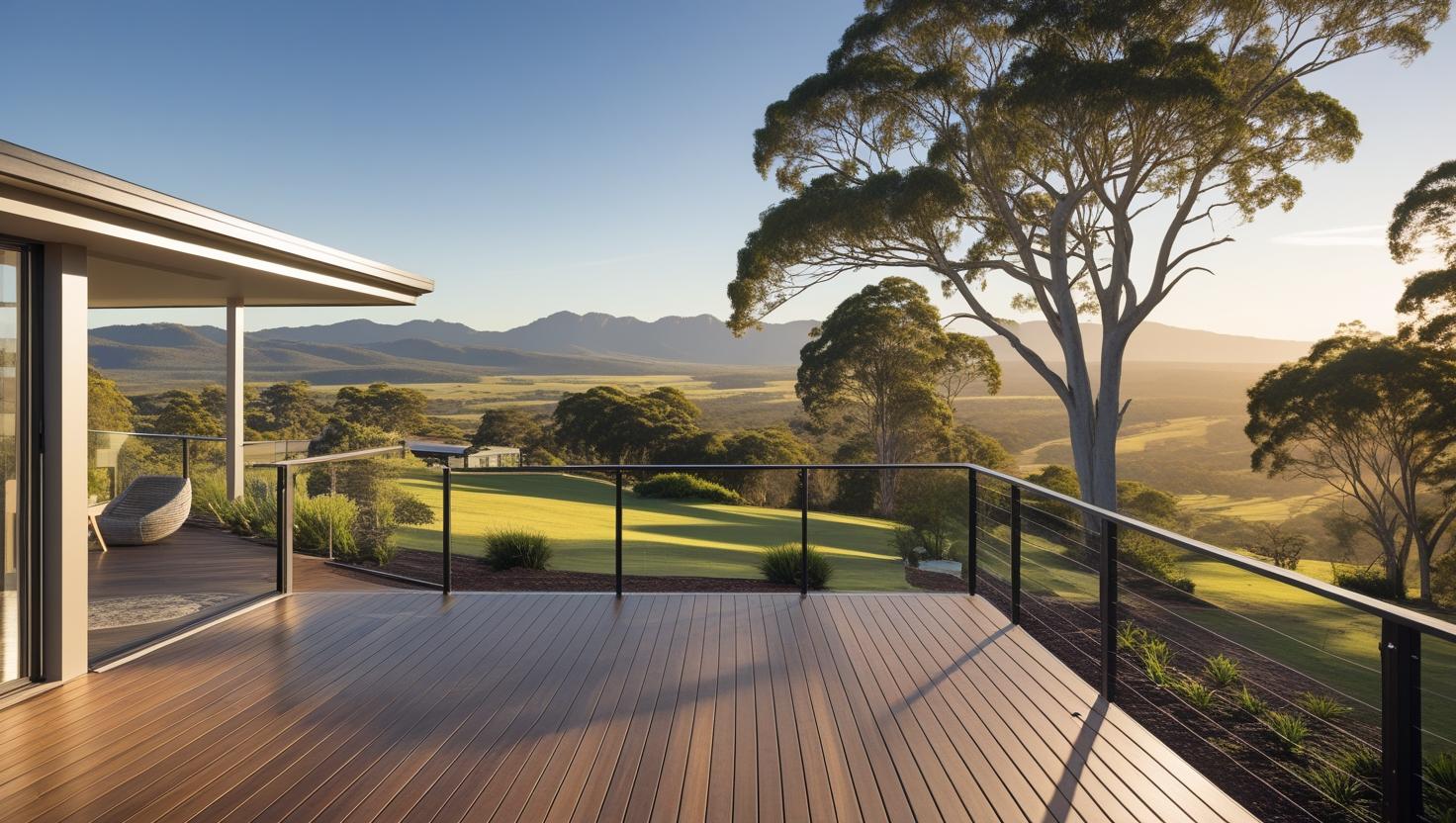 Beautiful timber decking and verandah at Coolum Beach QLD home